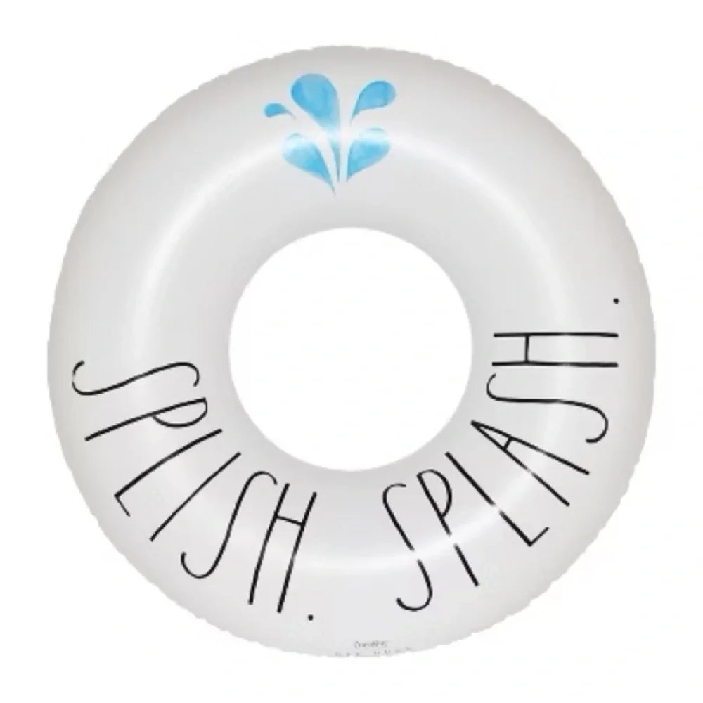 Rae Dunn White Ring Float with Black Text